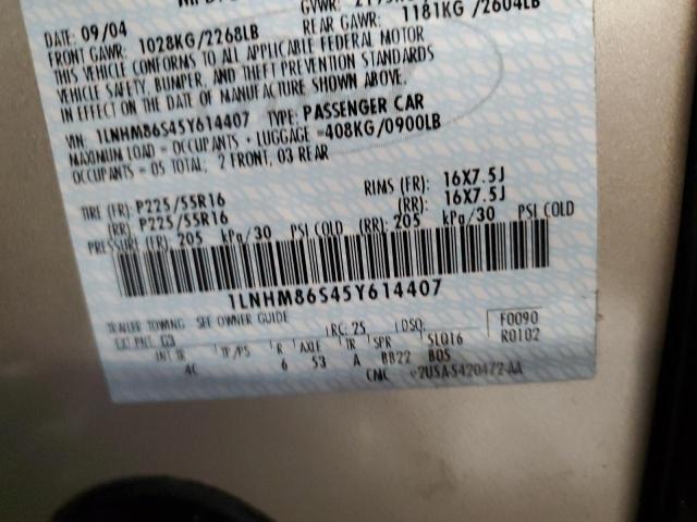 1LNHM86S45Y614407 - 2005 LINCOLN LS 金色 照片 12