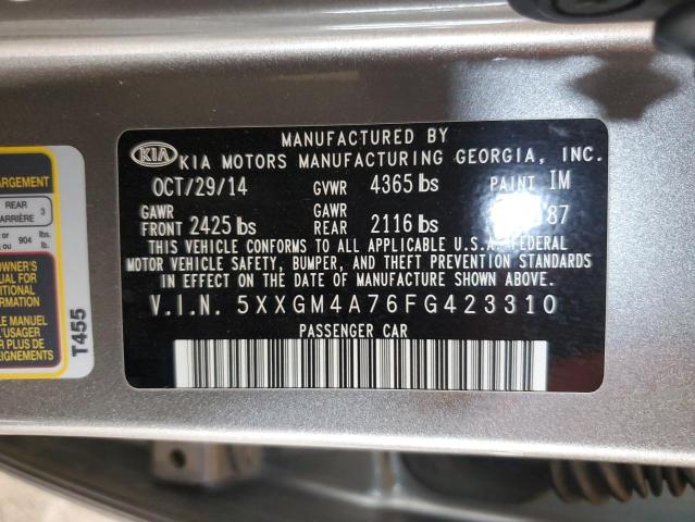 5XXGM4A76FG423310 - 2015 KIA OPTIMA LX GRAY photo 12