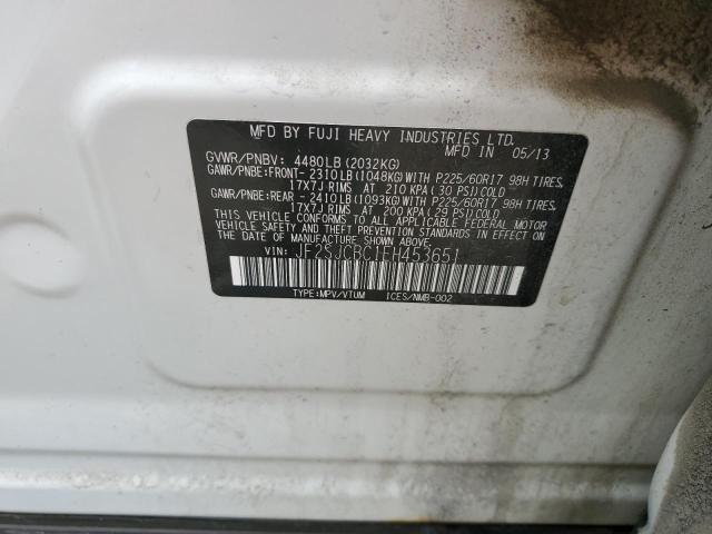 JF2SJCBC1EH453651 - 2014 SUBARU FORESTER 2.5I PREMIUM WHITE photo 13