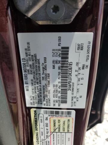 3FA6P0LU7DR338785 - 2013 FORD FUSION SE HYBRID BURGUNDY photo 12