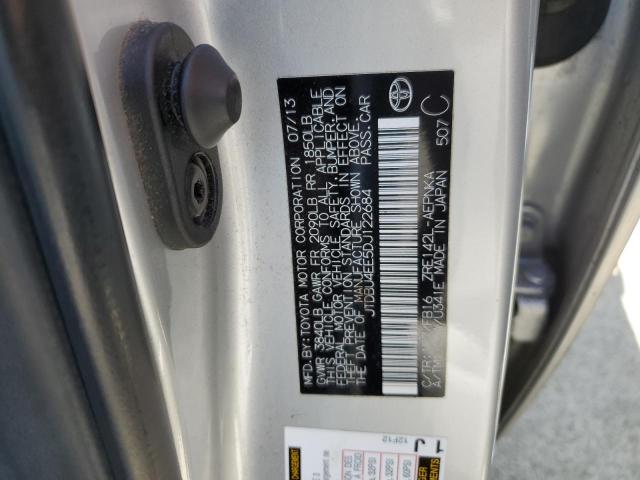 JTDBU4EE5DJ122684 - 2013 TOYOTA COROLLA BASE SILVER photo 12