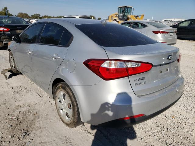 KNAFK4A67F5369526 - 2015 KIA FORTE LX SILVER photo 3