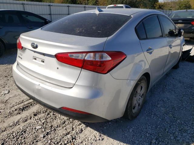 KNAFK4A67F5369526 - 2015 KIA FORTE LX SILVER photo 4