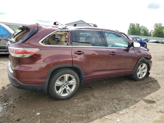 5TDDKRFH8GS251479 - 2016 TOYOTA HIGHLANDER LIMITED MAROON photo 3