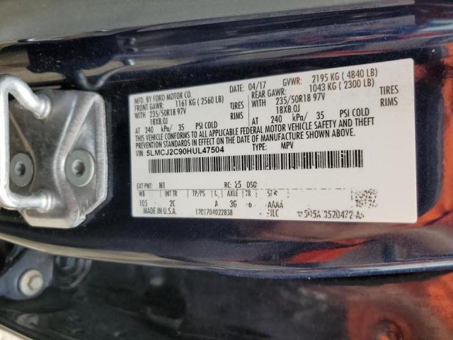 5LMCJ2C90HUL47504 - 2017 LINCOLN MKC SELECT أزرق صورة 14