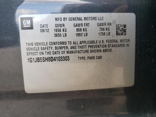 1G1JB5SH8D4103303 - 2013 CHEVROLET SONIC LS GRAY photo 12