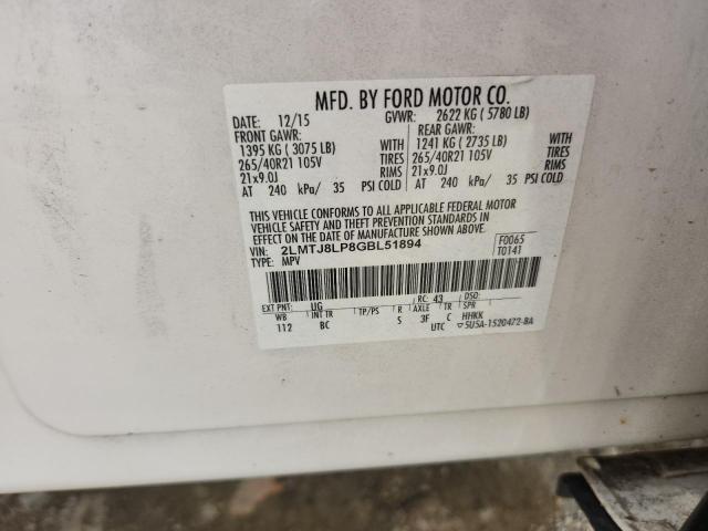 2LMTJ8LP8GBL51894 - 2016 LINCOLN MKX RESERVE 白色 照片 13