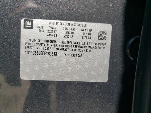 1G11C5SL8FF189513 - 2015 CHEVROLET MALIBU 1LT BLACK photo 12