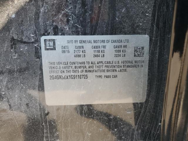 2G4GK5EX1G9110725 - 2016 BUICK REGAL BLACK photo 12