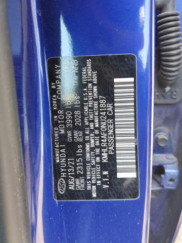 KMHLR4AF0NU241887 - 2022 HYUNDAI ELANTRA N LINE BLUE photo 12