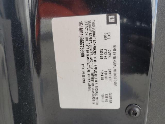 1G1AM15B667766509 - 2006 CHEVROLET COBALT SS BLACK photo 12