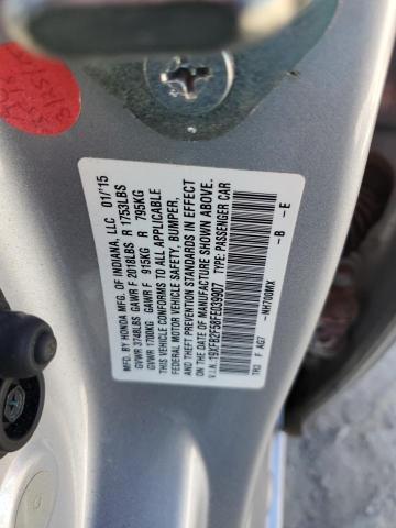 19XFB2F58FE039907 - 2015 HONDA CIVIC LX SILVER photo 12