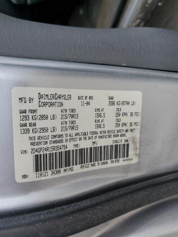 2D4GP24R15R354754 - 2005 DODGE GRAND CARA SE SILVER photo 13