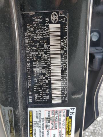 2T1KR32E85C354774 - 2005 TOYOTA COROLLA MA XR BLACK photo 12