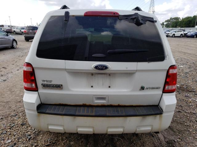 1FMCU5K37AKB51084 - 2010 FORD ESCAPE HYBRID WHITE photo 6