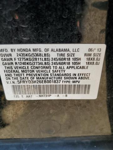 5FRYD3H26EB001837 - 2014 ACURA MDX BLACK photo 13