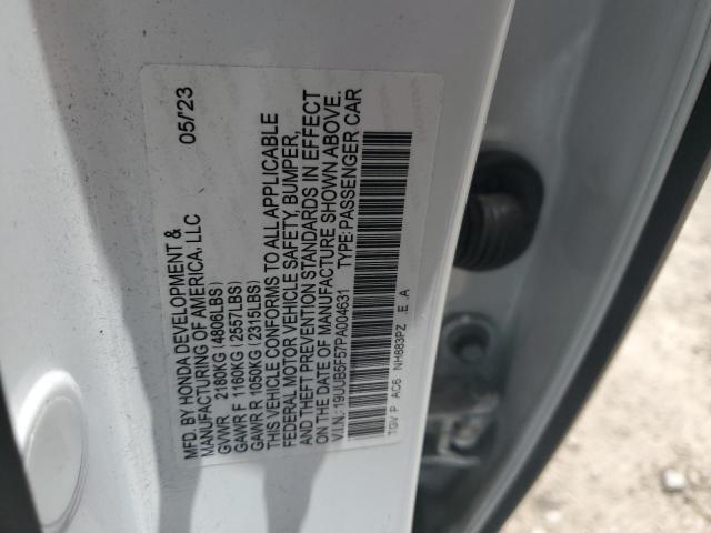 19UUB5F57PA004631 - 2023 ACURA TLX TECH A WHITE photo 12