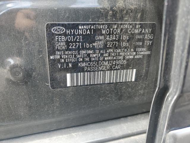 KMHC65LD0MU249805 - 2021 HYUNDAI IONIQ SE GRAY photo 13