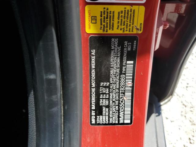 WMWXS5C57FT828869 - 2015 MINI COOPER RED photo 12