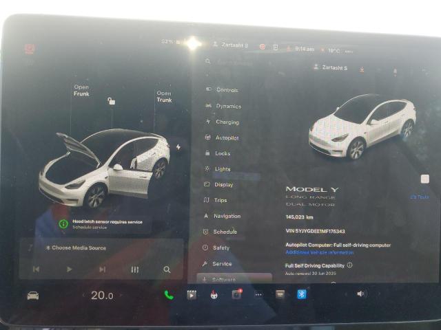 5YJYGDEE1MF175343 - 2021 TESLA MODEL Y 白色 照片 9