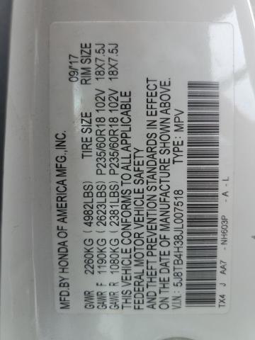 5J8TB4H38JL007518 - 2018 ACURA RDX 白色 照片 13