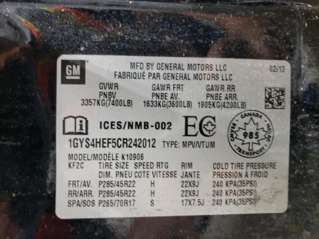 1GYS4HEF5CR242012 - 2012 CADILLAC ESCALADE ESV LUXURY BLACK photo 13