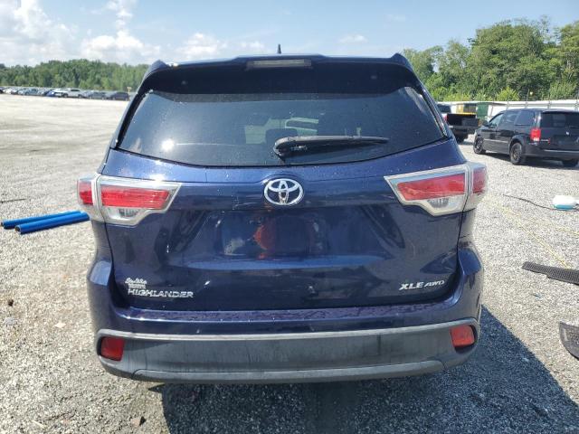 5TDJKRFH3GS302681 - 2016 TOYOTA HIGHLANDER XLE BLUE photo 6