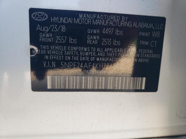 5NPE24AF4KH734270 - 2019 HYUNDAI SONATA SE 白色 照片 12