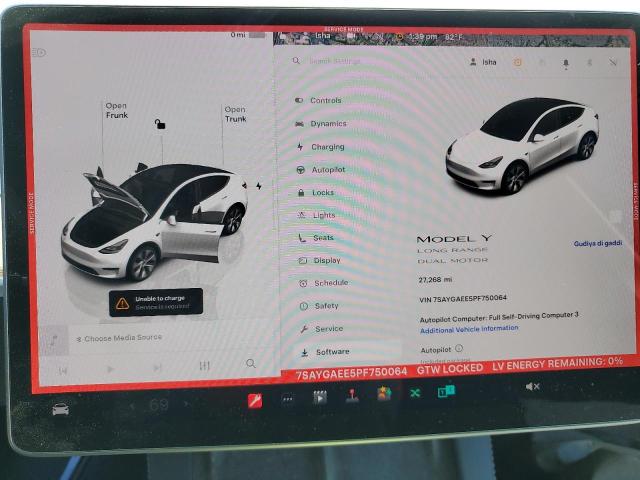 7SAYGAEE5PF750064 - 2023 TESLA MODEL Y თეთრი ფოტო 9