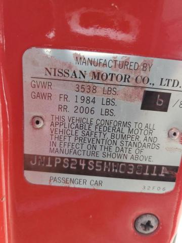 JN1PS24S5HW038111 - 1987 NISSAN 200SX RED photo 12