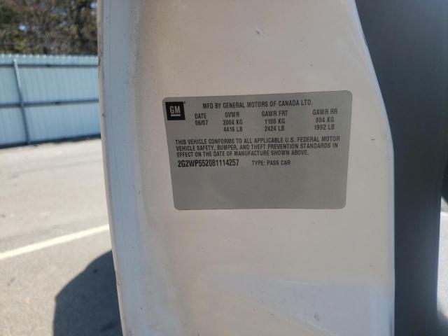 2G2WP552081114257 - 2008 PONTIAC GRAND PRIX 白色 照片 10