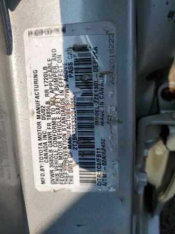 2T1BR32E33C046683 - 2003 TOYOTA COROLLA CE SILVER photo 12