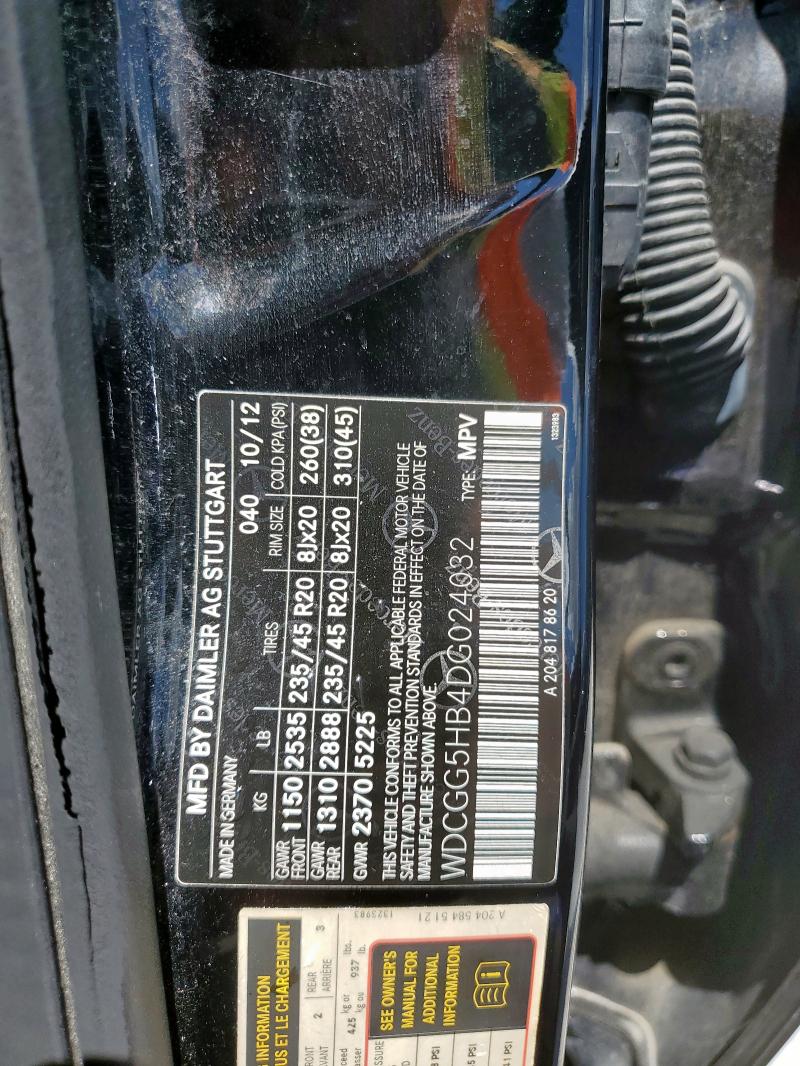 WDCGG5HB4DG024032 - 2013 MERCEDES-BENZ GLK 350 BLACK photo 13