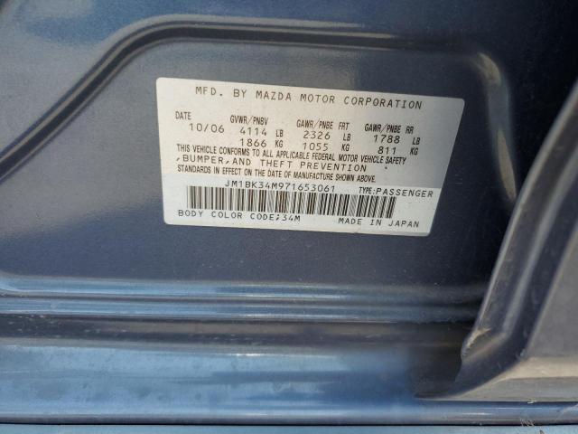 JM1BK34M971653061 - 2007 MAZDA SPEED 3 BLUE photo 12