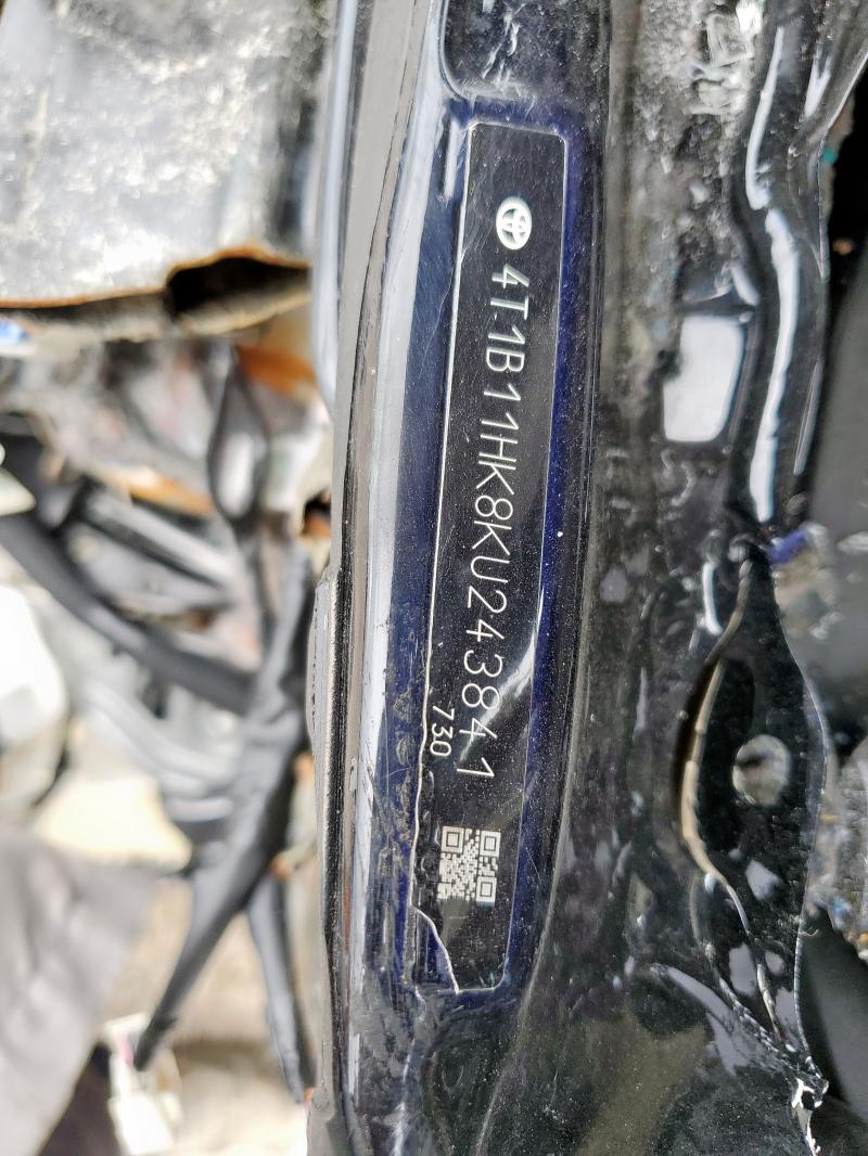 4T1B11HK8KU243841 - 2019 TOYOTA CAMRY L 黑色 照片 13