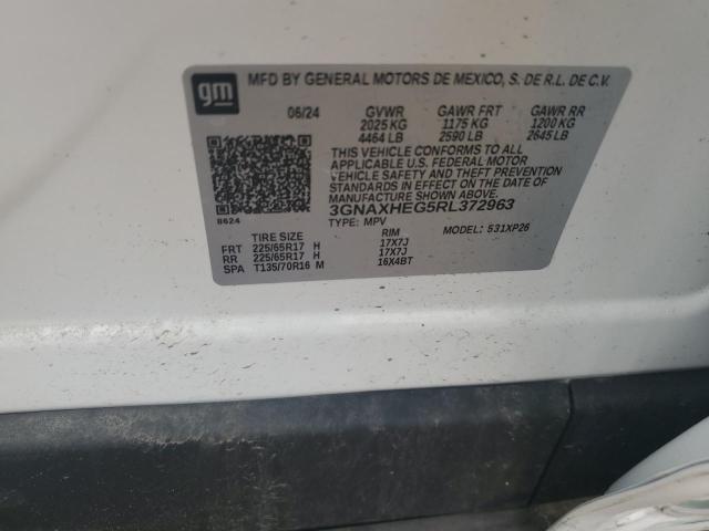 3GNAXHEG5RL372963 - 2024 CHEVROLET EQUINOX LS WHITE photo 12