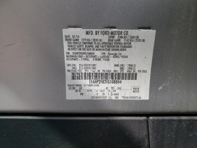 1FAHP2F82FG108844 - 2015 FORD TAURUS LIMITED SILVER photo 13