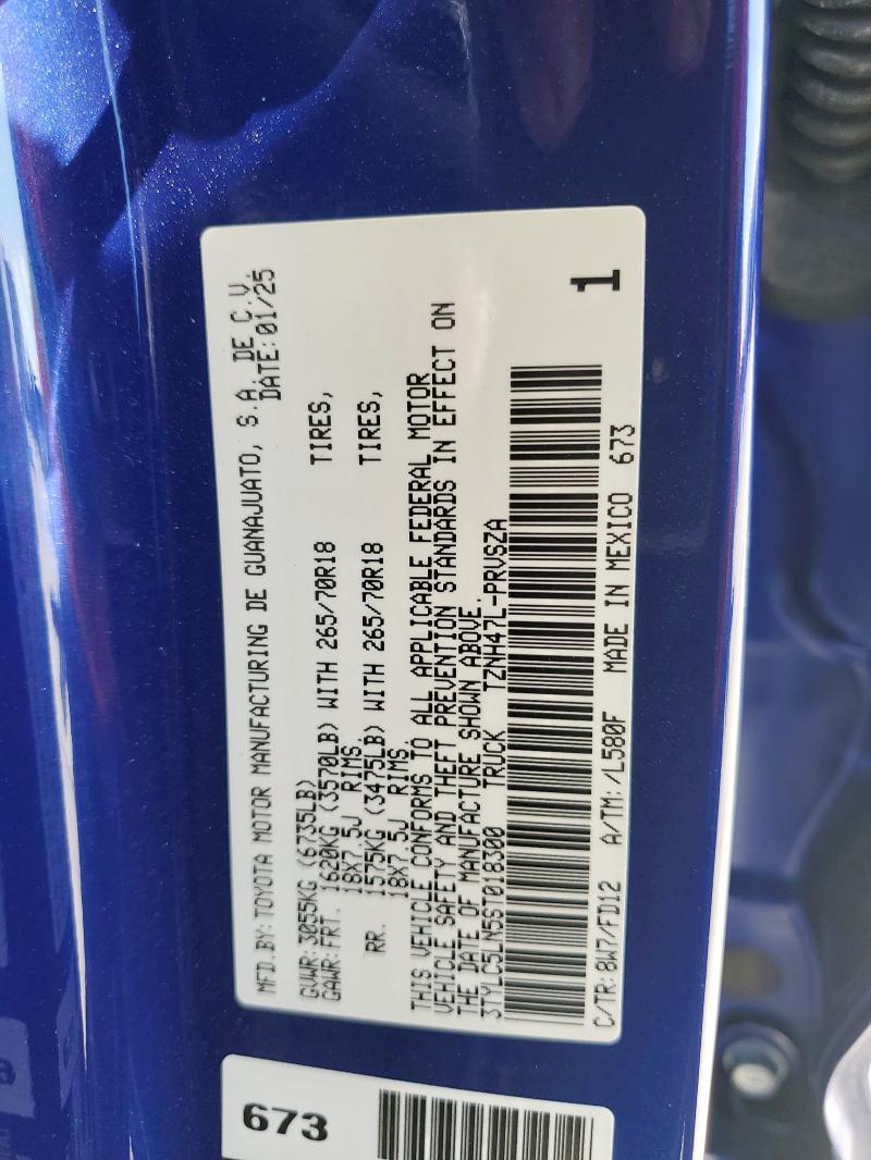 3TYLC5LN5ST018300 - 2025 TOYOTA TACOMA DOUBLE CAB ლურჯი ფოტო 13