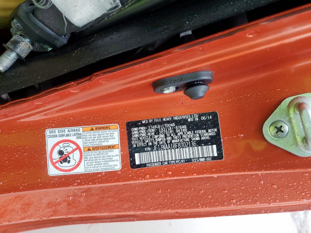 JF1ZNAA18F8702136 - 2015 TOYOTA SCION FR-S ORANGE photo 13