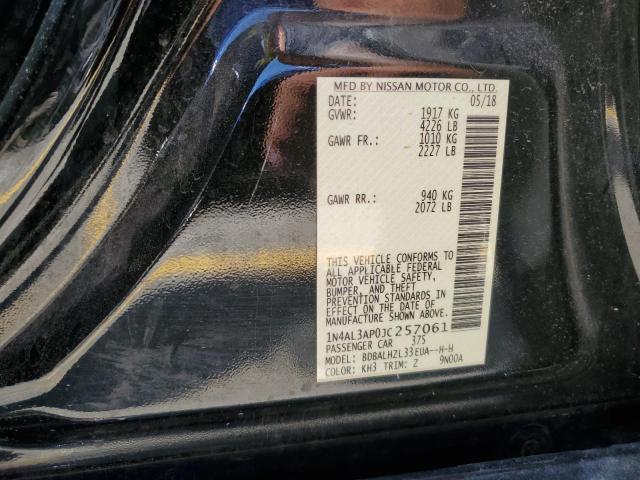 1N4AL3AP0JC257061 - 2018 NISSAN ALTIMA 2.5 BLACK photo 12