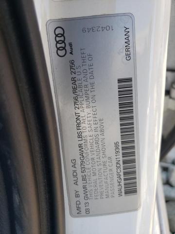 WAUHGAFC3DN119365 - 2013 AUDI A6 PRESTIGE თეთრი ფოტო 12