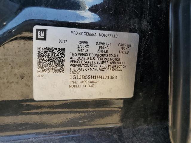 1G1JB5SH1H4171383 - 2017 CHEVROLET SONIC LS BLACK photo 12