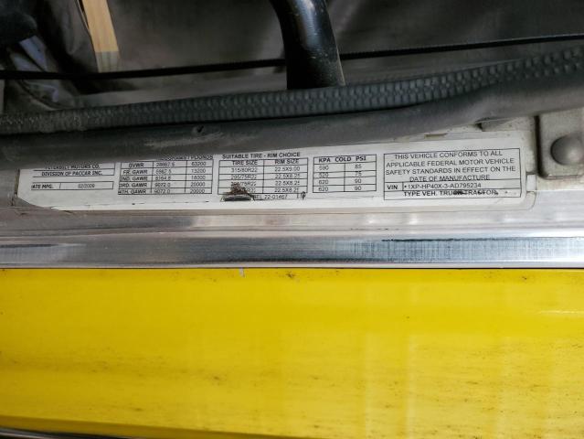 1XPHP40X3AD795234 - 2010 PETERBILT 386 YELLOW photo 10