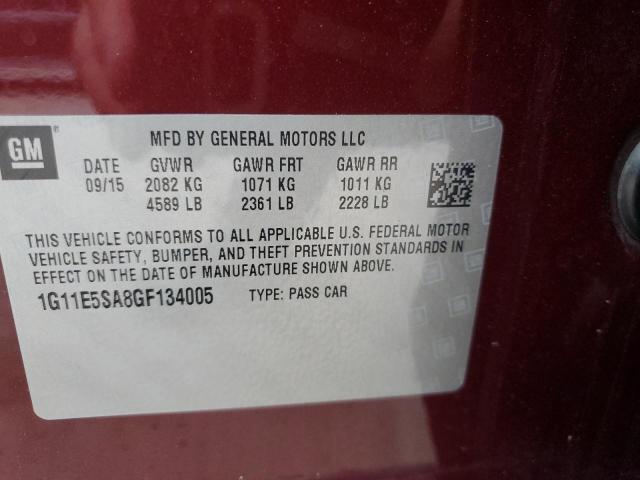 1G11E5SA8GF134005 - 2016 CHEVROLET MALIBU LIM LTZ BURGUNDY photo 13