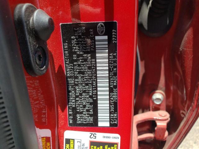 4T1G11AK2PU147288 - 2023 TOYOTA CAMRY SE NIGHT SHADE RED photo 13