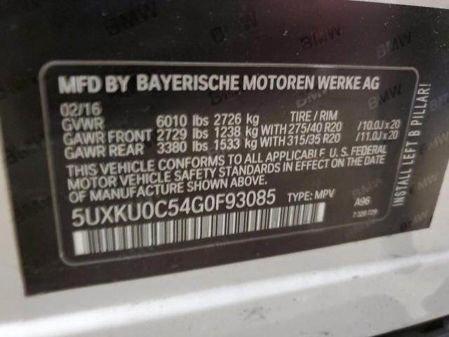 5UXKU0C54G0F93085 - 2016 BMW X6 SDRIVE35I WHITE photo 13