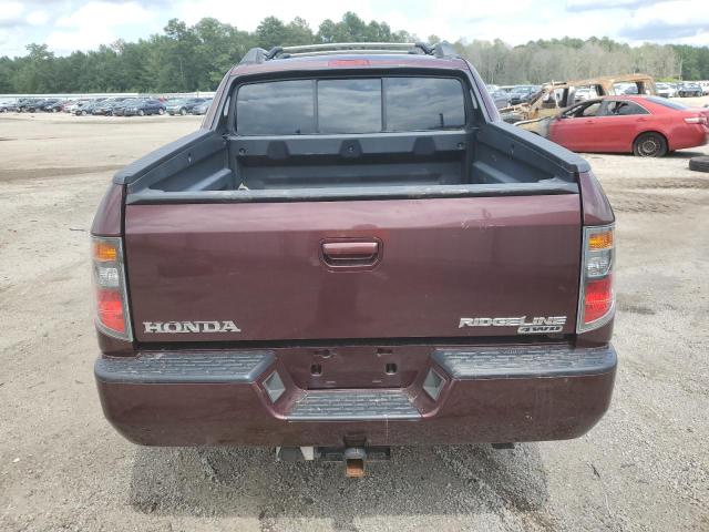 2HJYK164X7H527591 - 2007 HONDA RIDGELINE RTS MAROON photo 6