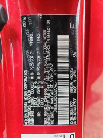 JTEBU5JR3G5320963 - 2016 TOYOTA 4RUNNER SR5/SR5 PREMIUM Rouge photo 13