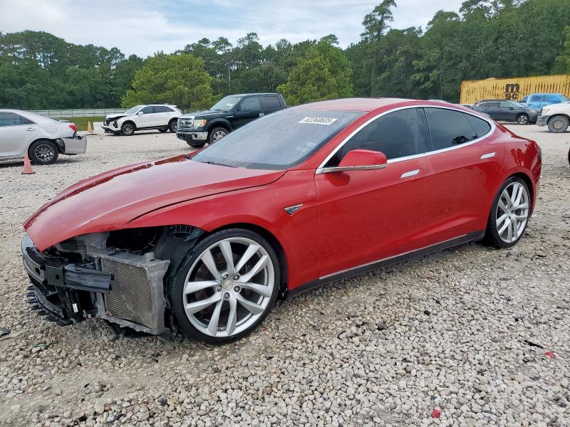 5YJSA1H11EFP43669 - 2014 TESLA MODEL S RED photo 1
