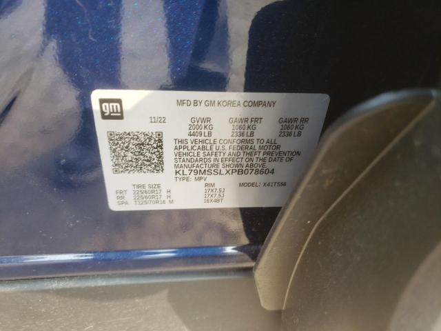 KL79MSSLXPB078604 - 2023 CHEVROLET TRAILBLAZE ACTIV BLUE photo 12